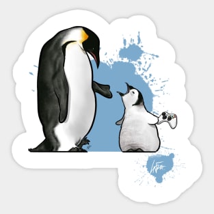 Penguin Gamer Chick Sticker